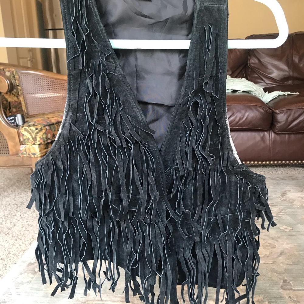 Pleather Fringe Vest